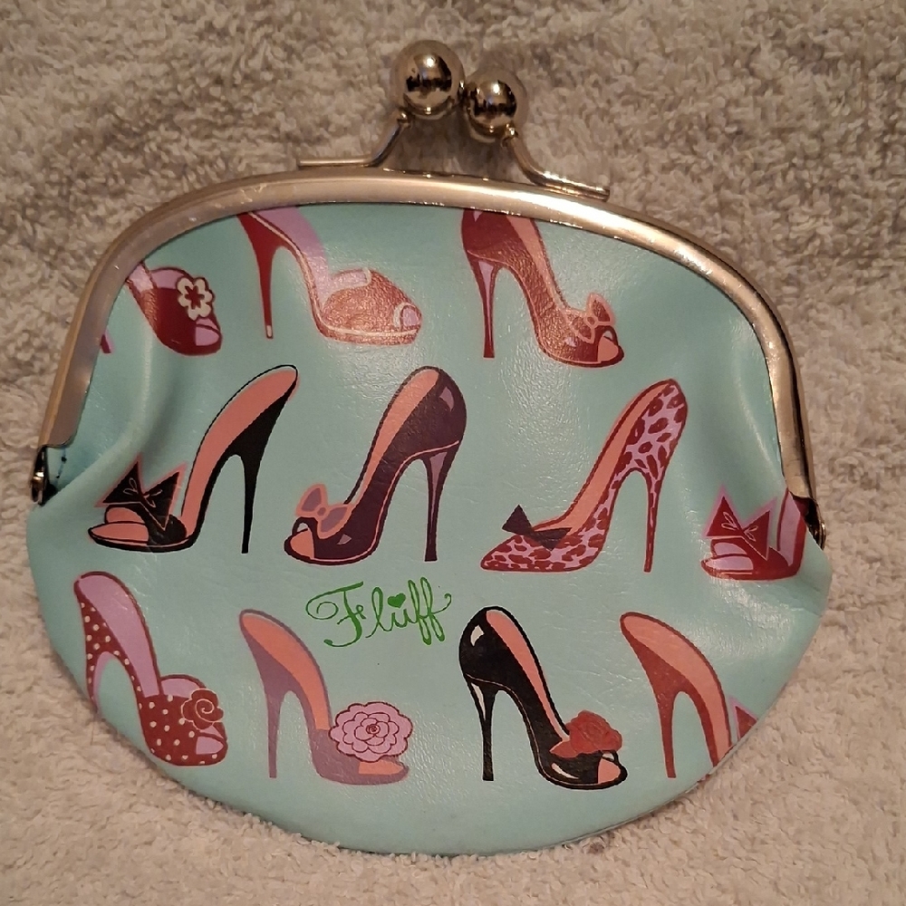 Fluff Black and Pink Coin Purse